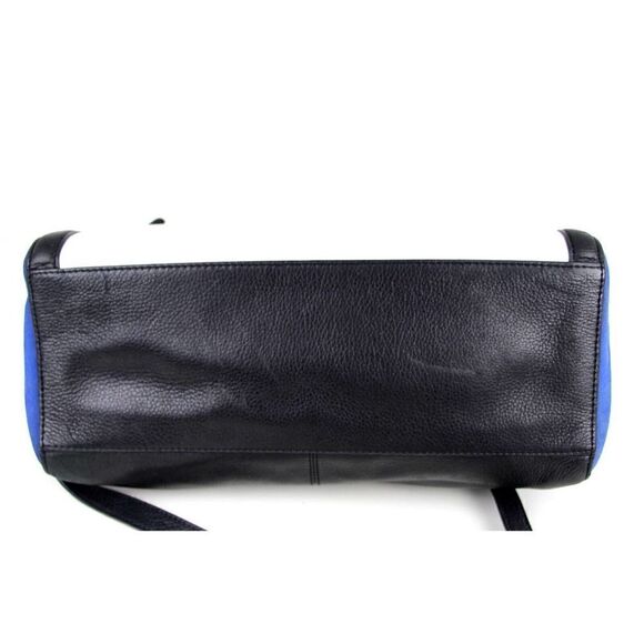 Vince Camuto WHITE BLACK BLUE GENUINE LEATHER SHOULDER BAG SATCHEL HANDBAG PURSE - Picture 5 of 16